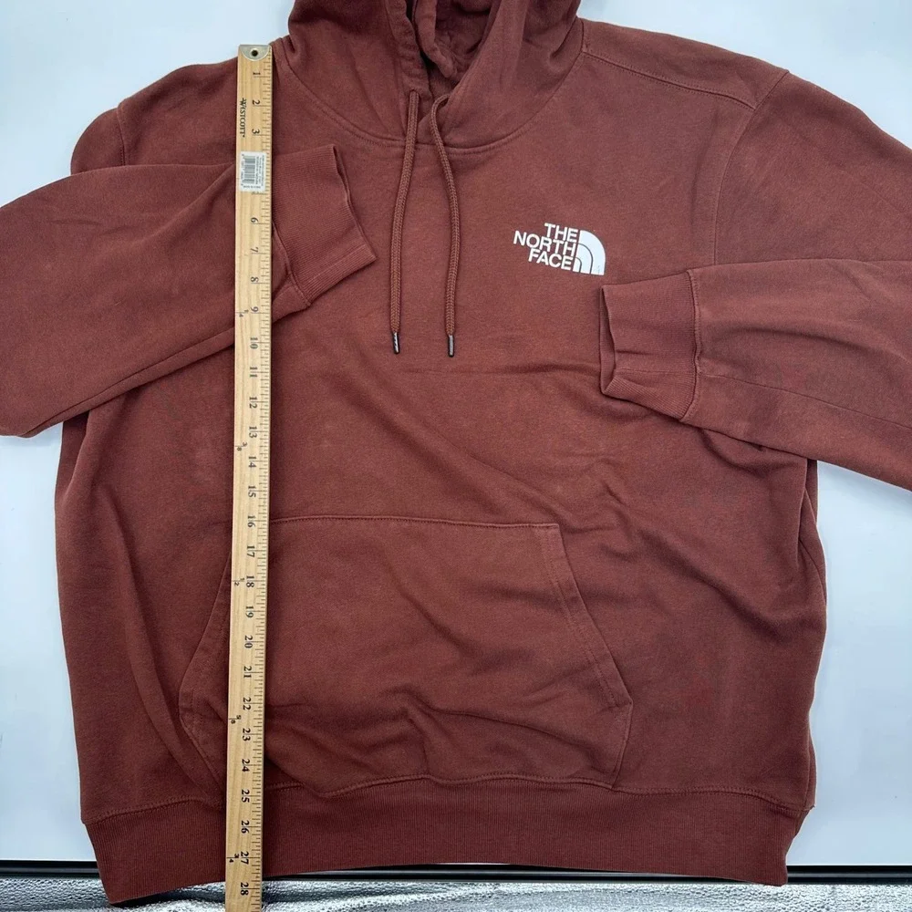 The North Face Mens XXL Brown Box Logo Hoodie Never Stop Exploring Pullover